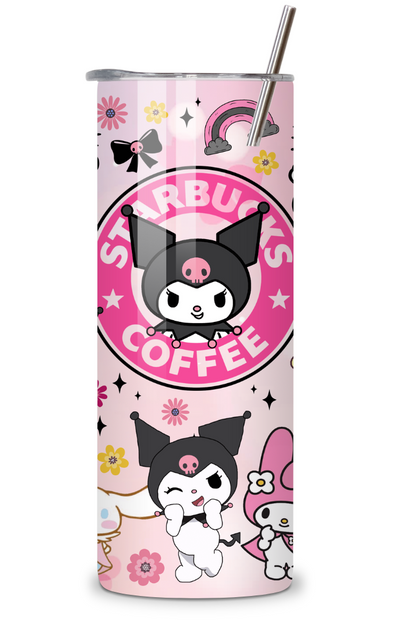 Pink & Black Cute 20oz Stainless Steel Tumbler