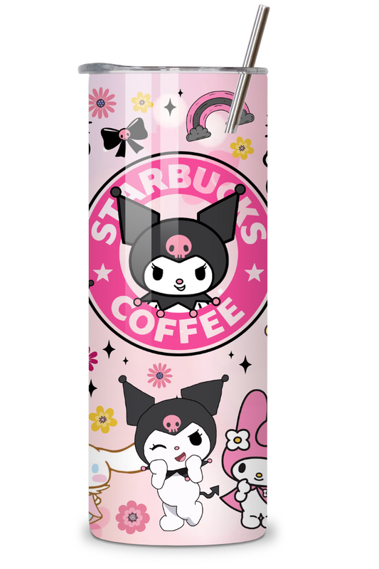 Pink & Black Cute 20oz Stainless Steel Tumbler