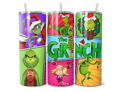 Grinch Colorful Christmas 20oz Stainless Steel Tumbler