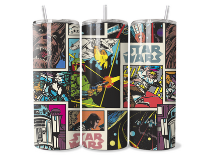 Retro Comic Star Wars 20oz Stainless Steel Tumbler