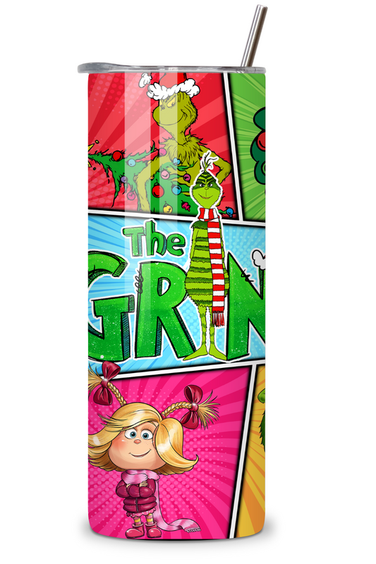 Grinch Colorful Christmas 20oz Stainless Steel Tumbler